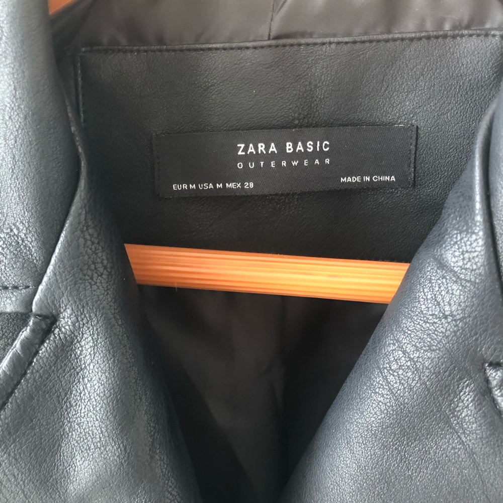 Zara Faux Leather Bomber Jacket - Picture 4 of 4